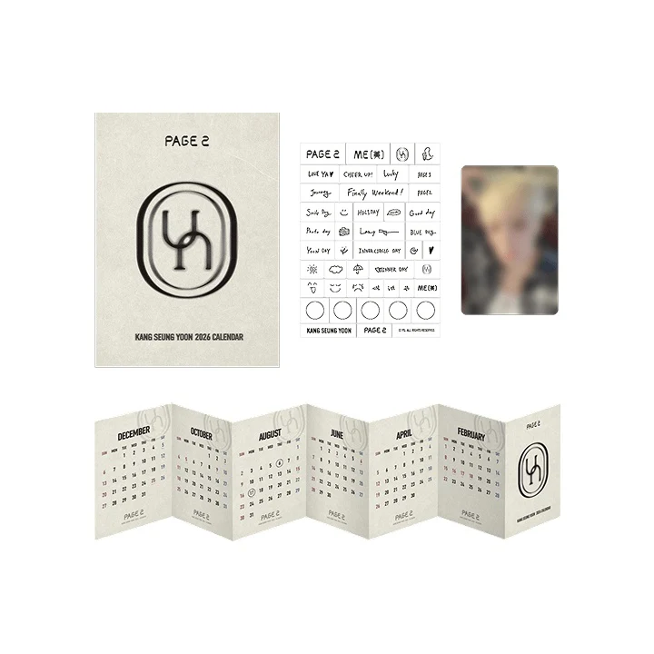 KANG SEUNG YOON - [PAGE2] OFFICIAL MD FOLDABLE MINI CALENDAR