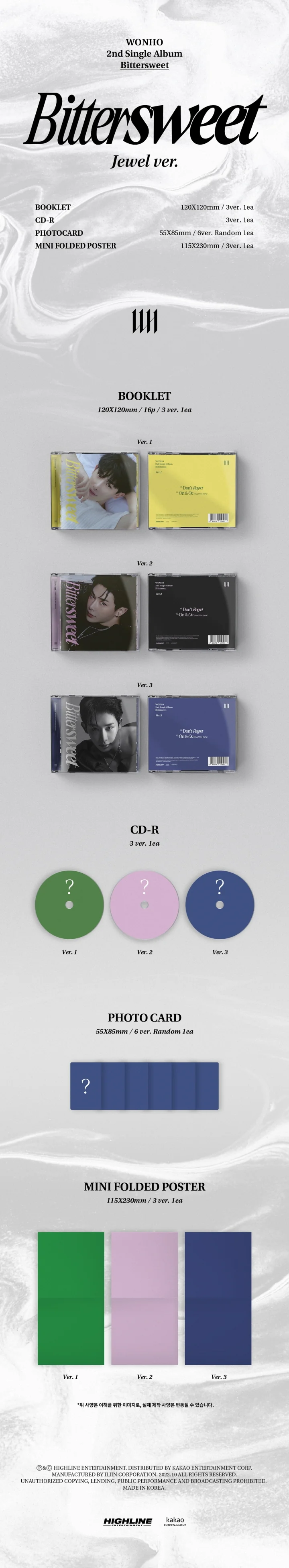 WONHO - [Bittersweet] 2nd Single Album Jewel Case Ver.1 - Image 2