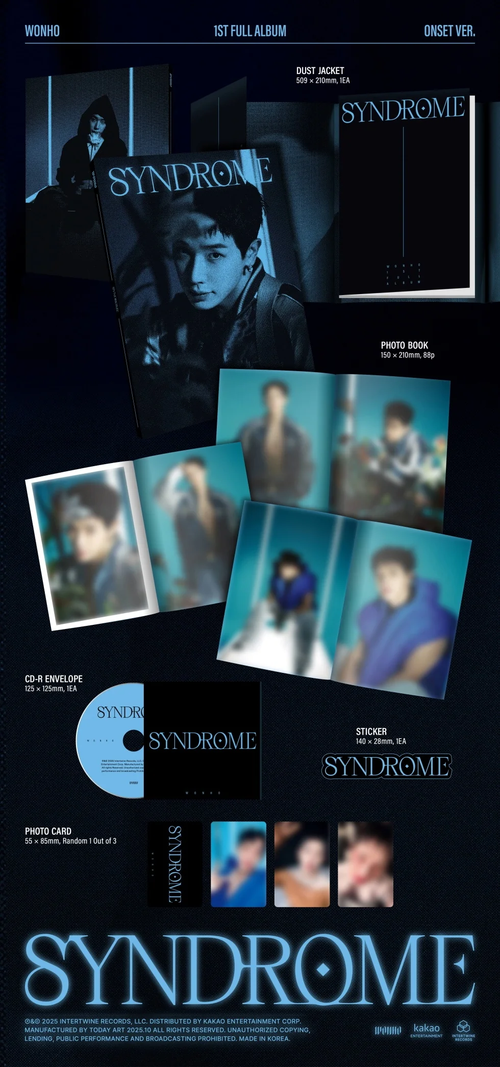 WONHO - [SYNDROME] 1st Full Album 3 Version SET - Image 2