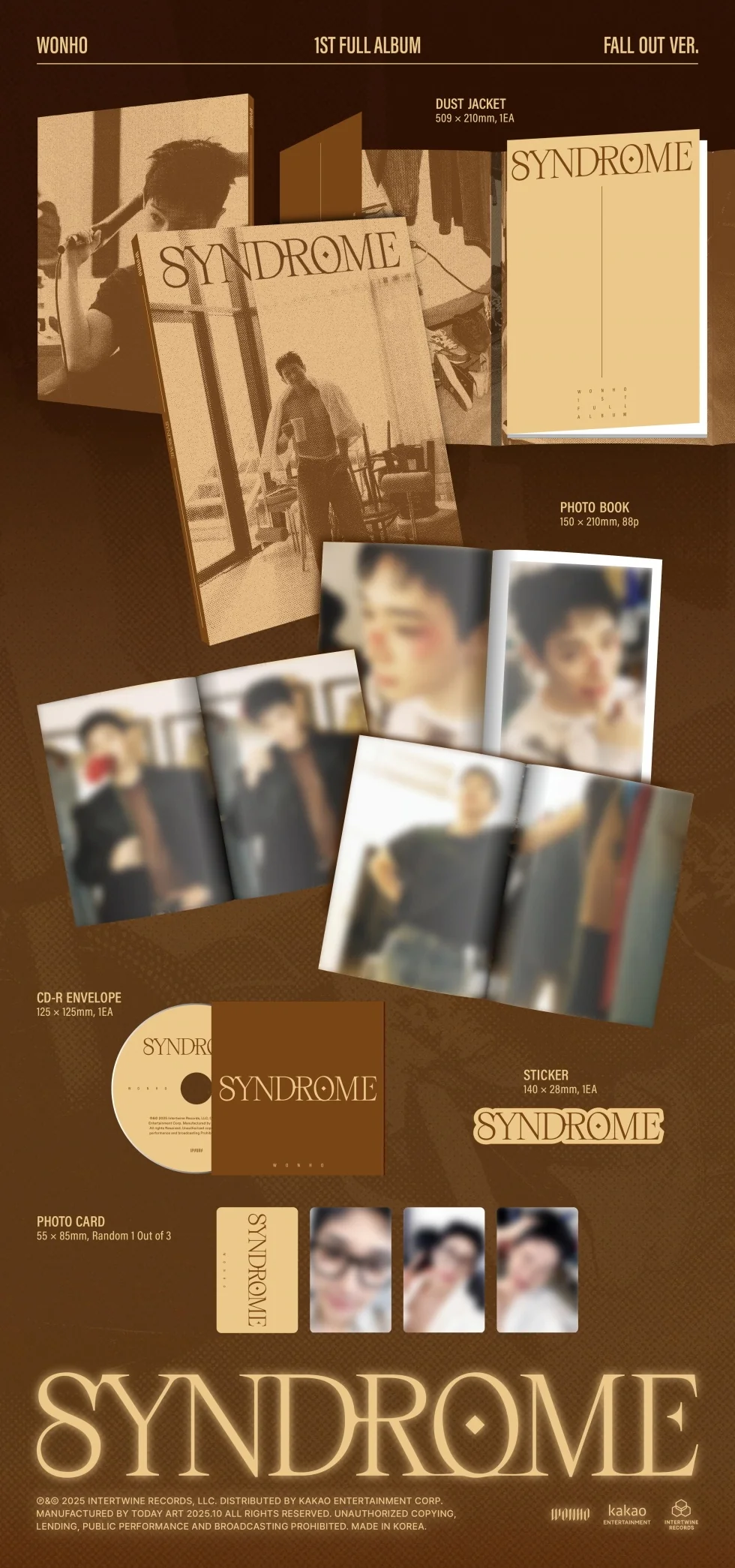WONHO - [SYNDROME] 1st Full Album 3 Version SET - Image 4