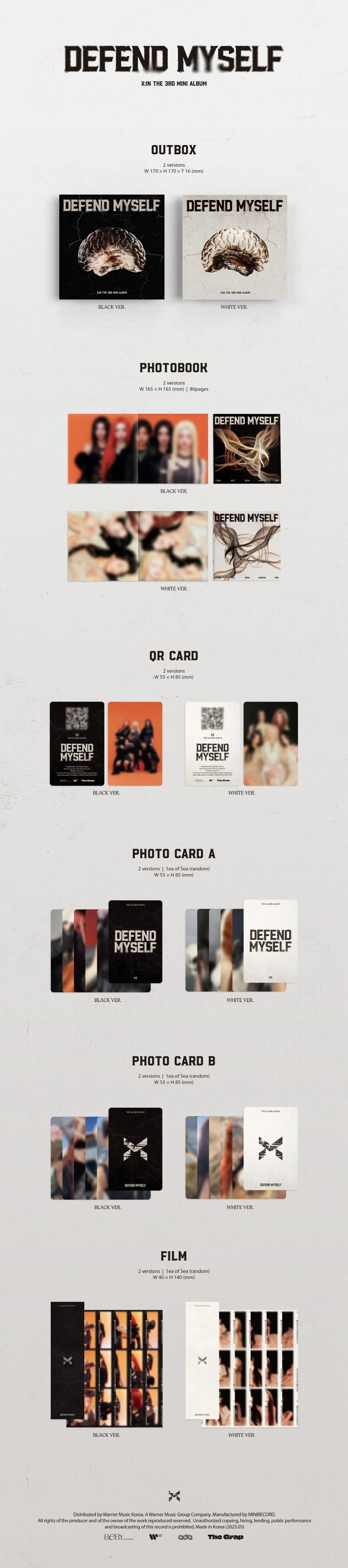 X:IN - [DEFEND MYSELF] 3rd Mini Album PHOTOBOOK PLATFORM 2 Version SET - Image 2