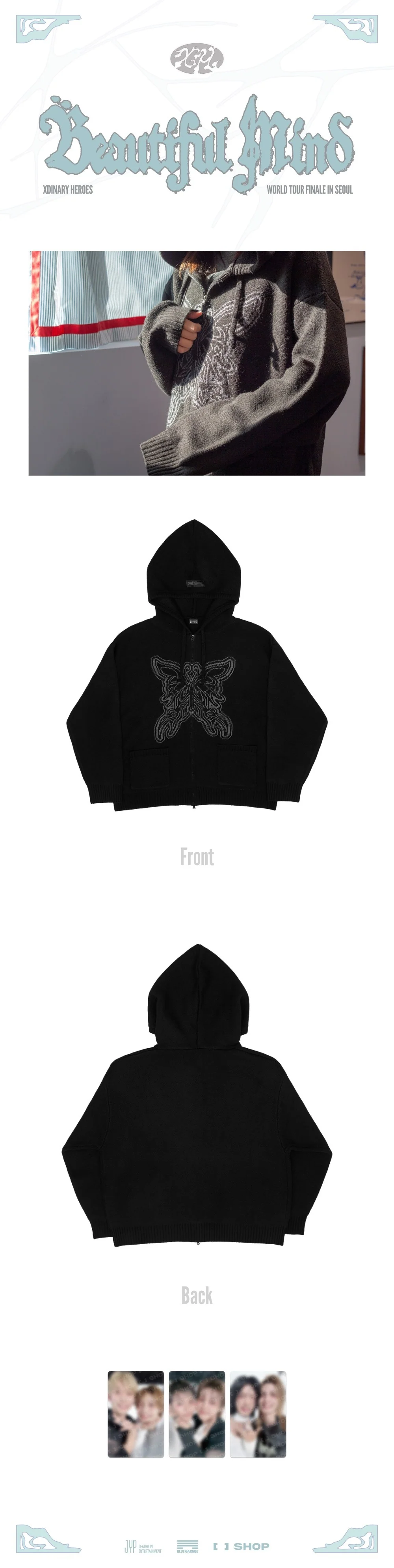 Xdinary Heroes - [Beautiful Mind FINALE] MD KNIT HOOD ZIP-UP - Image 2