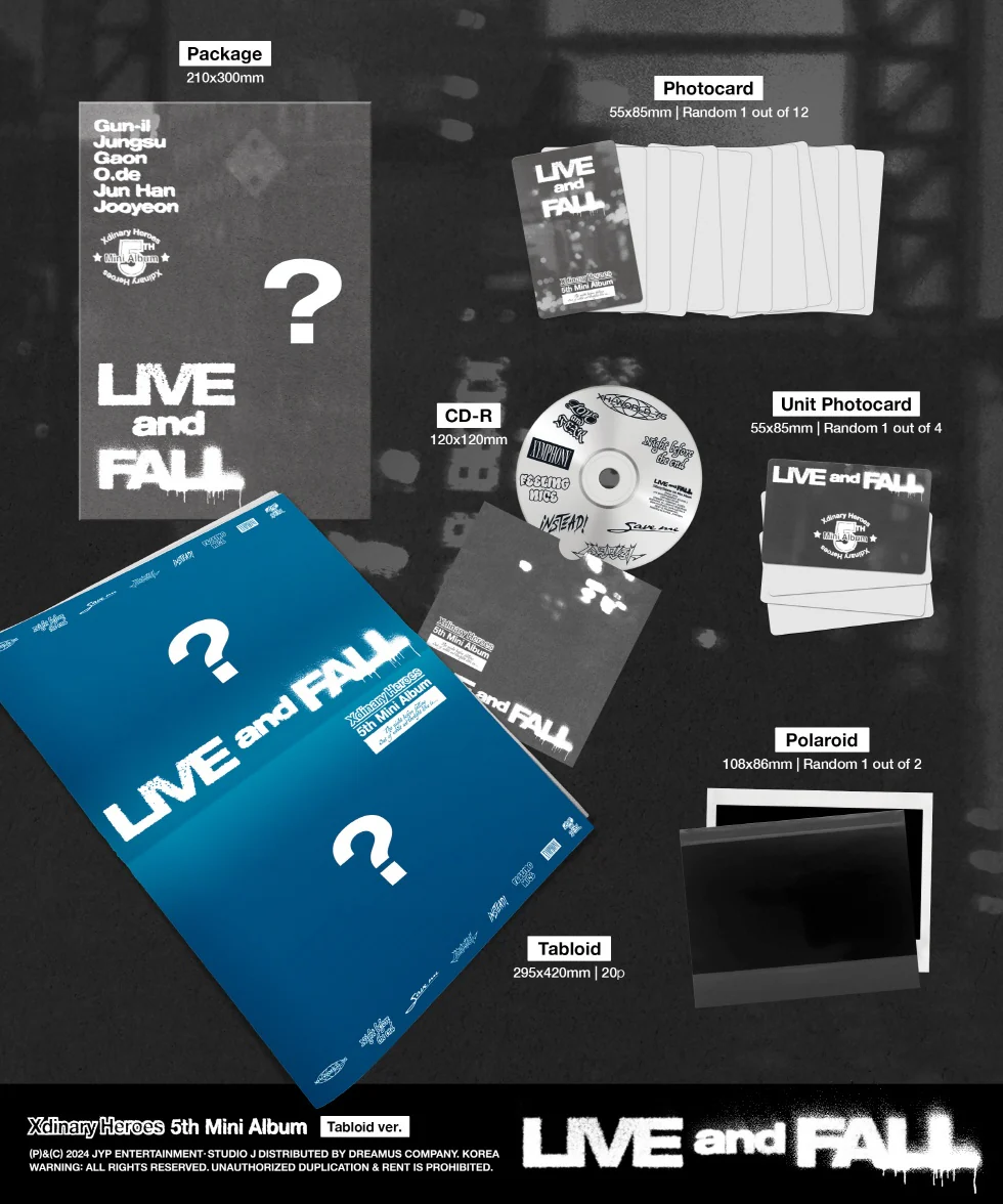 XDINARY HEROES - [LIVE AND FALL] 5th Mini Album TABLOID Version - Image 2