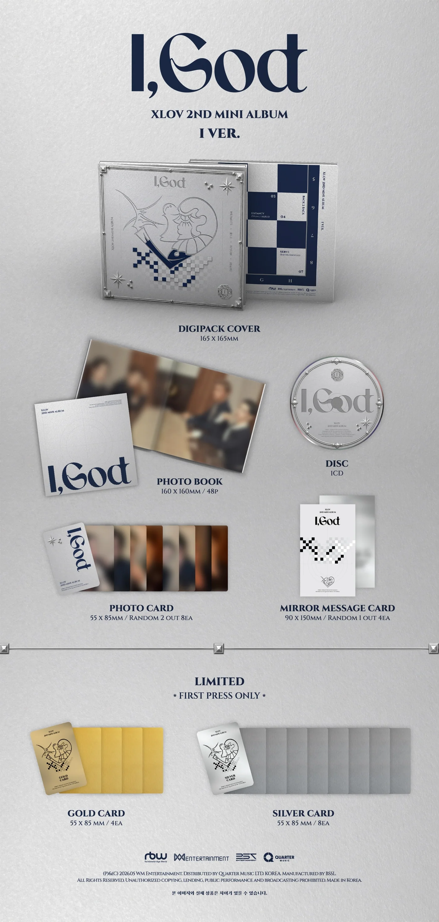 XLOV - [I,GOD] 2nd Mini Album I Version - Image 2