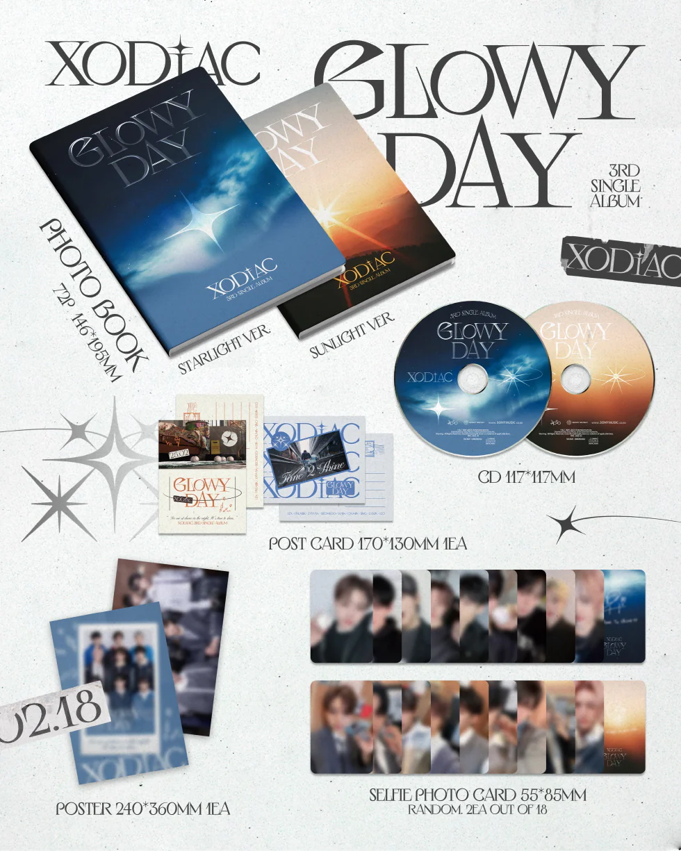 XODIAC - [GLOWY DAY] 3rd Single Album 2 Version SET - Image 2