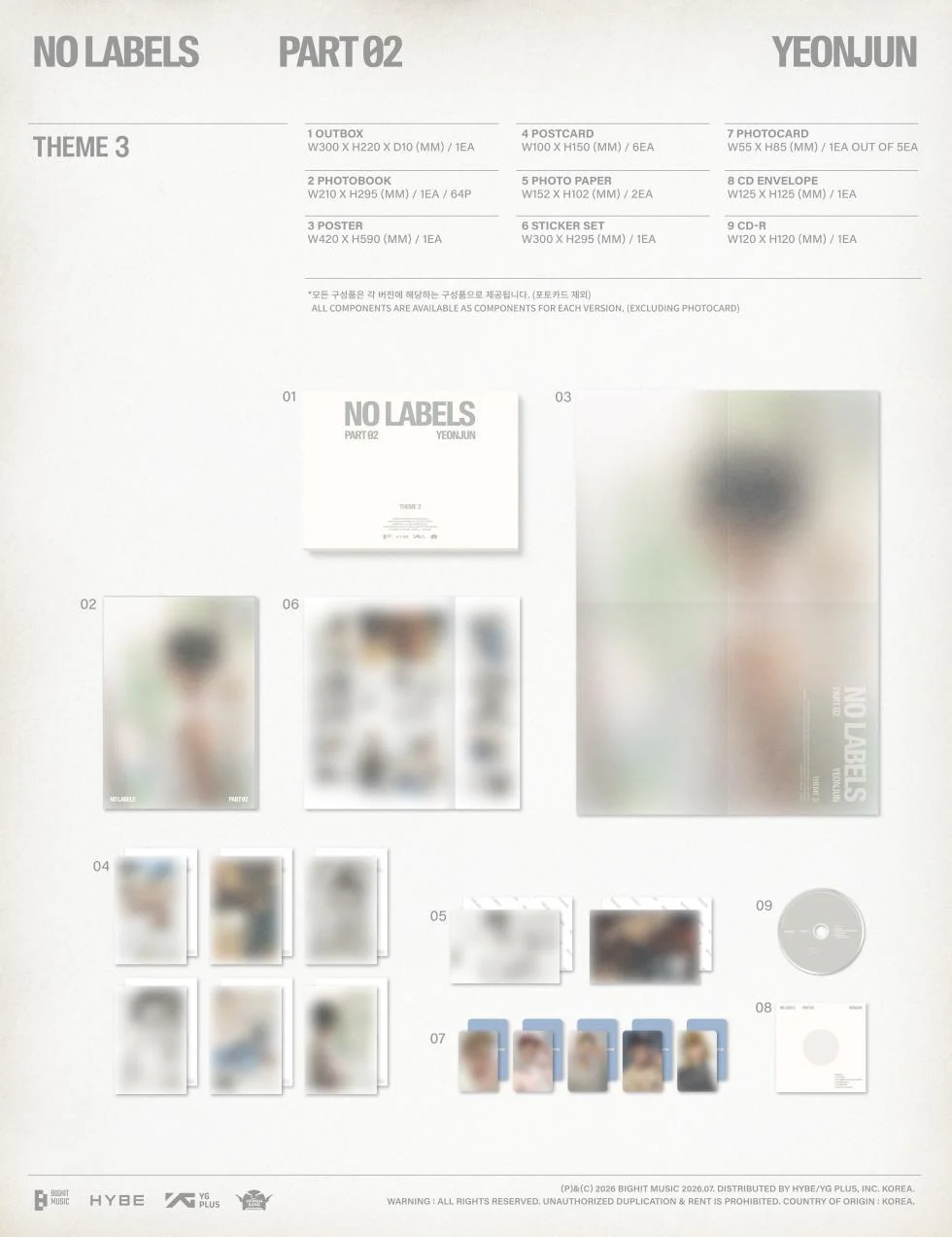 YEONJUN - [NO LABELS : PART 02] 2nd Mini Album 3 Version SET - Image 4