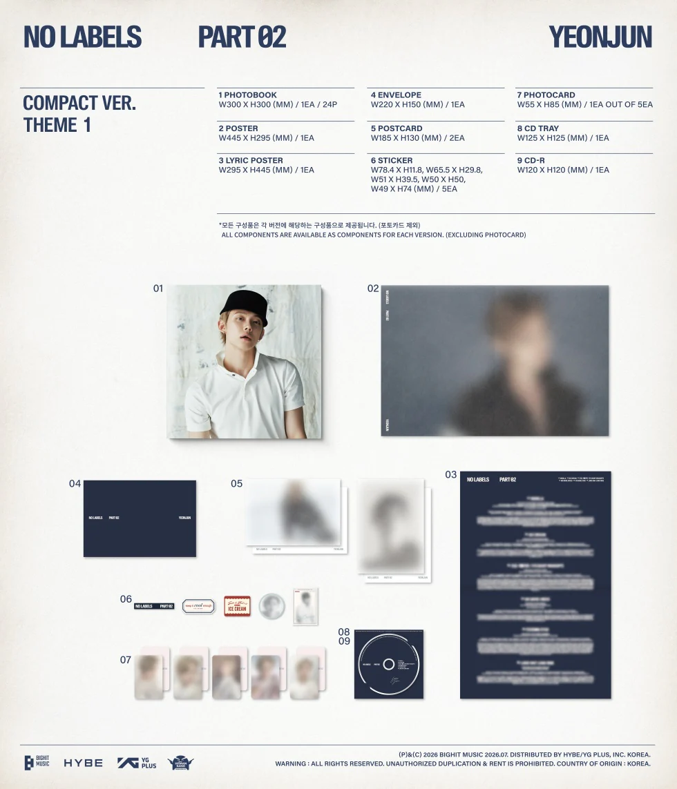 YEONJUN - [NO LABELS : PART 02] 2nd Mini Album COMPACT RANDOM Version - Image 2