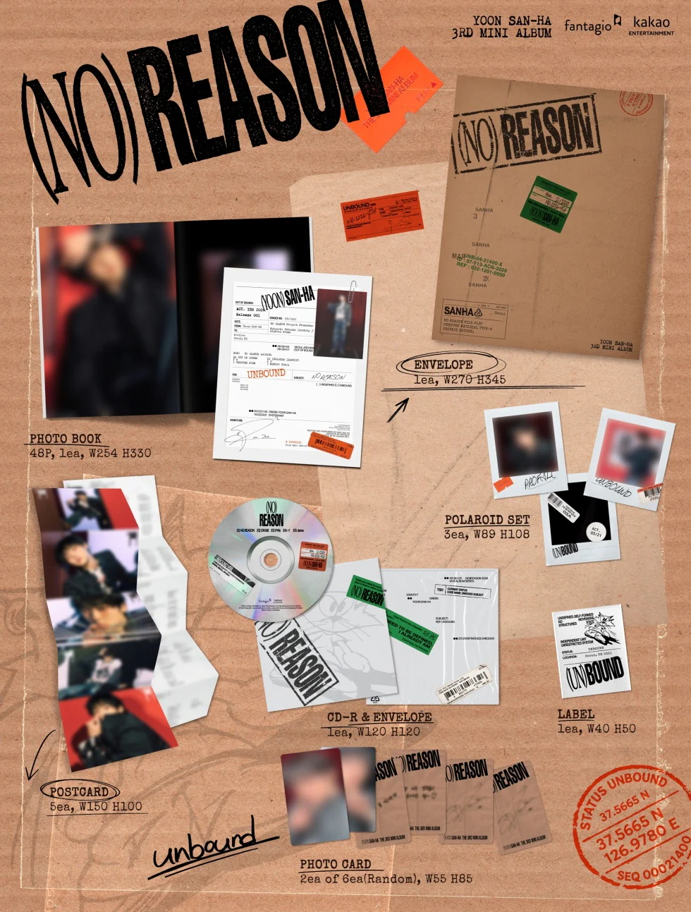 YOON SANHA - [NO REASON] 3rd Mini Album RANDOM Version - Image 3