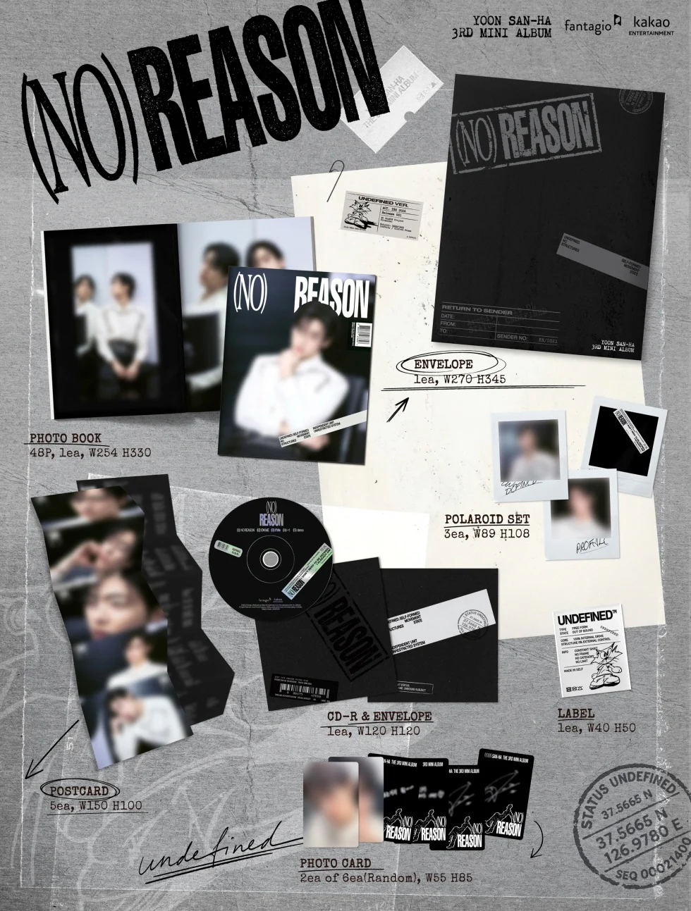 YOON SANHA - [NO REASON] 3rd Mini Album UNDEFINED Version - Image 2