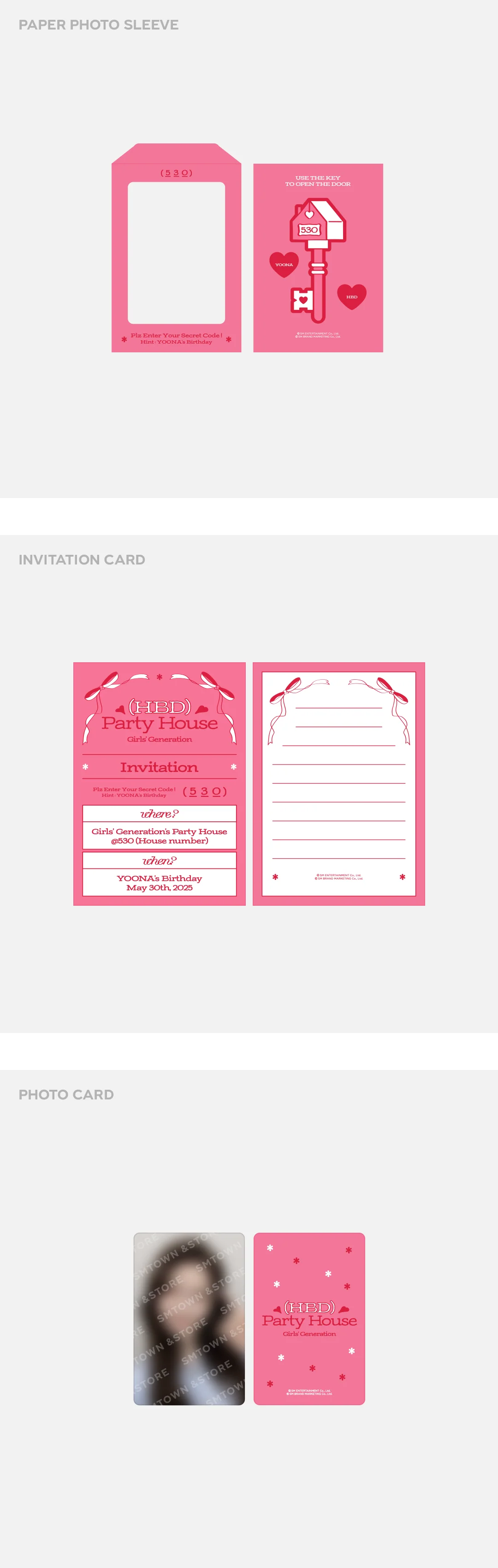 YOONA - [ARTIST BIRTHDAY] OFFICIAL MD PARTY CARD - Image 2