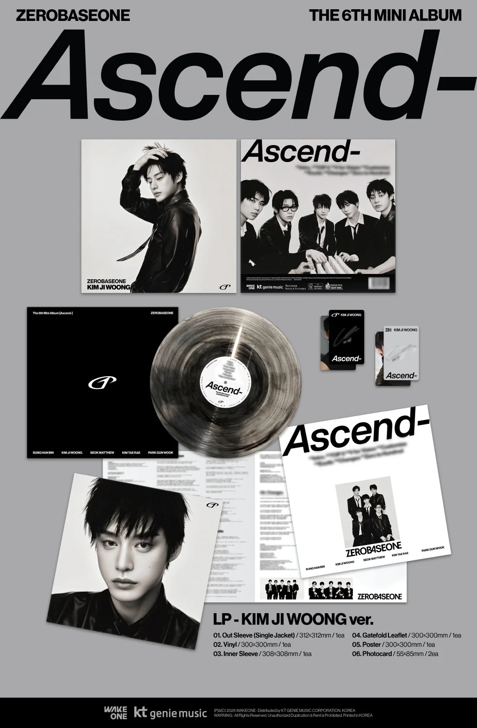 ZEROBASEONE - [ASCEND-] 6th Mini Album LP 5 Version SET - Image 3
