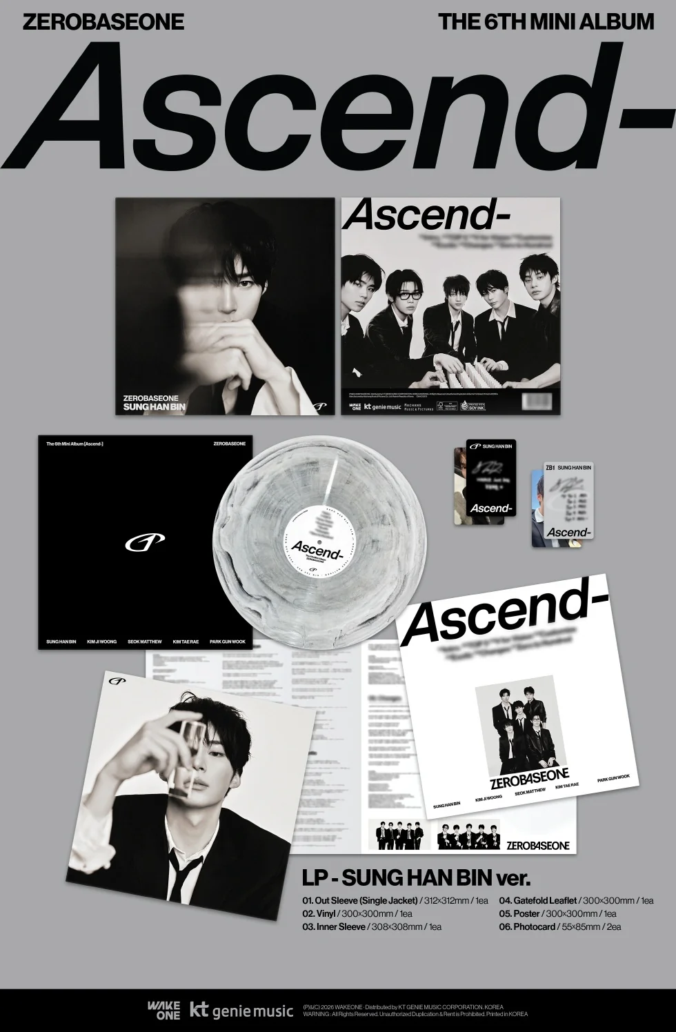 ZEROBASEONE - [ASCEND-] 6th Mini Album LP RANDOM Version - Image 2