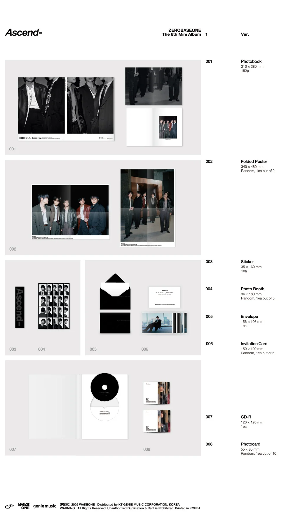 (LUCKY DRAW) ZEROBASEONE - [ASCEND-] 6th Mini Album PHOTOBOOK 10 Version - Image 2