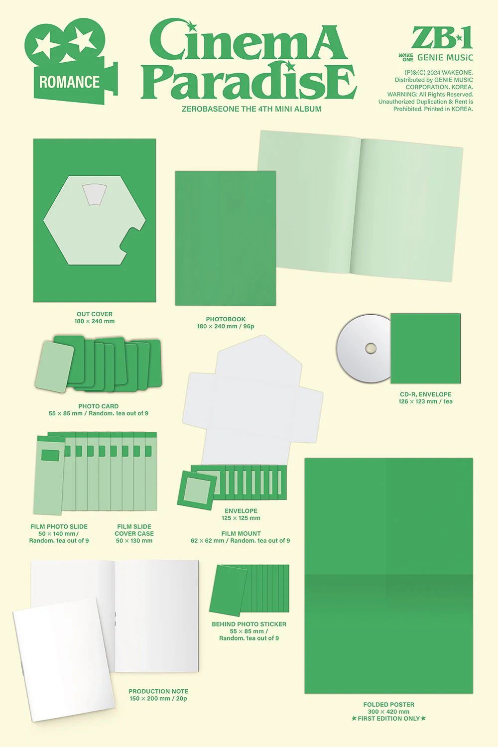 ZEROBASEONE - [CINEMA PARADISE] 4th Mini Album 2 Version SET - Image 2