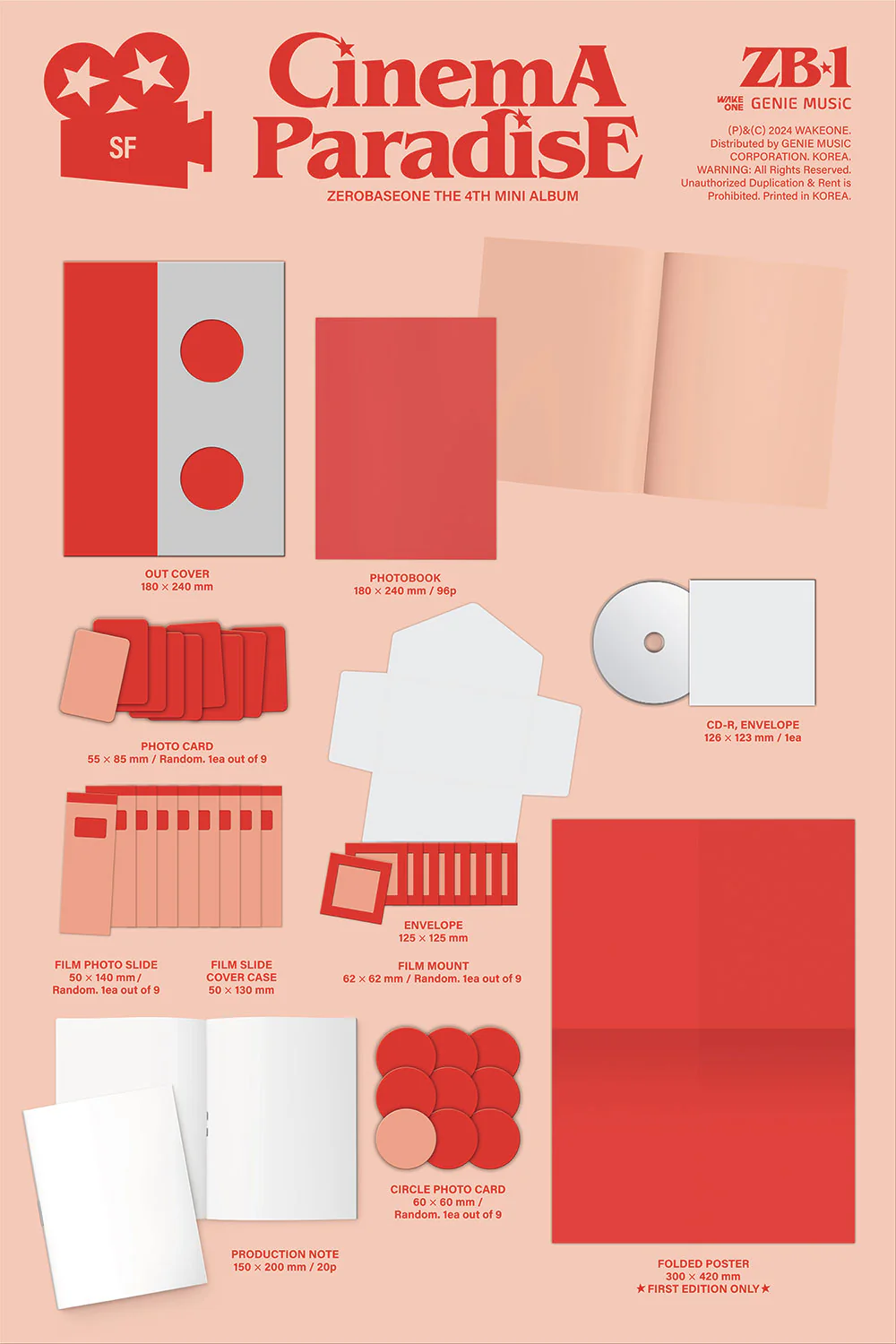 ZEROBASEONE - [CINEMA PARADISE] 4th Mini Album 2 Version SET - Image 3