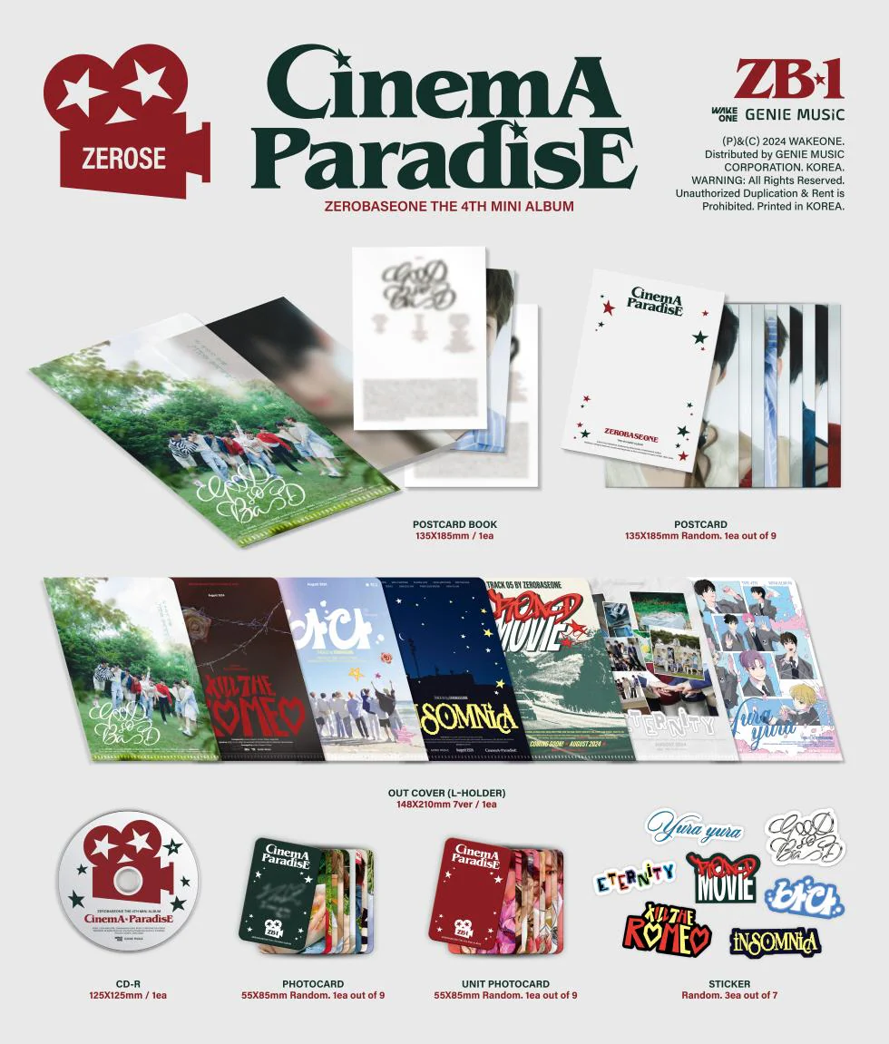 ZEROBASEONE - [CINEMA PARADISE] 4th Mini Album ZEROSE Version C Cover - Image 2